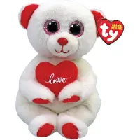 Meteor Beanie Babies Bellies Knuffelbeer Desi met Hart 15 cm