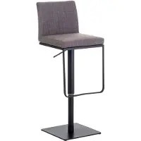 CLP Barkruk Panama, bekleed met stof, draaibaar, traploos in hoogte verstelbaar, draagvermogen tot 240 kg | Kleur: grijs, frame: zwart