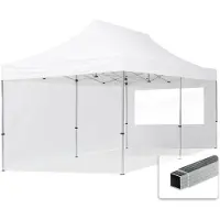 TOOLPORT 3x6 m Easy up partytent, ECONOMY alu 32mm met zijwanden (panorama), wit