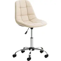CLP Emil Bureaustoel - Ergonomisch - Voor volwassenen - Zonder armleuningen - Kunstleer - creme