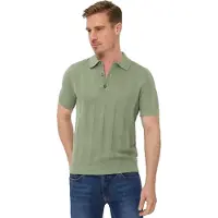 Brax poloshirt groen gestreept katoen