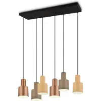 TRIO AGUDO - Hanglamp - Multicolour - excl. 6x E27 4 W - Plafondbevestiging - In hoogte verstelbaar