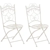 CLP Indra Set van 2 Klapstoelen - Vouwstoel - Buiten - antiek/creme