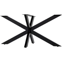 CLP Hardwick Tafelpoten - metaal - doe-het-zelf - hoogte van 71 cm - Stervormig tafelframe - gepoedercoat - zwart