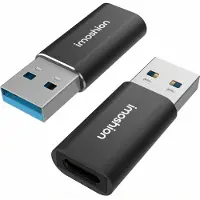 IMoshion 2x USB-A 3.1 (male) naar USB-C (female) Adapter - OTG - Zwart