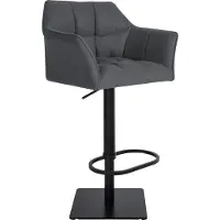 CLP Barkruk Damaso B - vilt, zwart frame - grijs