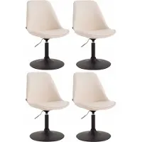 CLP Maverick Set van 4 Eetkamerstoelen - Kunstleer creme zwart