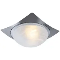 Esto Plafondlamp binnentrap woonkamerlamp wandlamp glas albast wit lichteffect, geborsteld metaal, 1x E27, B 26 cm
