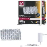 Paulmann MaxLED 250 basisset IP44 2.700K 3m MaxLED, dimbaar, alu / grijs / zink, Woon-/ Eetkamer, Kunststof