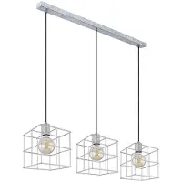 Globo Hanglamp woonkamerlamp hanglamp eetkamerlamp keukenlamp, 3 vlammen in hoogte verstelbaar, metaal zink, E27, L 95 cm