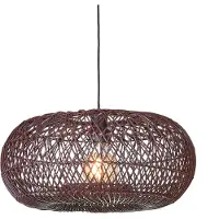 Good&Mojo Hanglamp Arizona, dimbaar, rood, Woon-/ Eetkamer, Bamboe, Design, Hanglamp