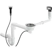 Hansgrohe - Enkele spoelbak automatische afvoer- en overloopcombinatie, RVS 43931800