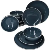 MamboCat 12-delige bordenset Linus Blauw - 403961 + 403947 + 403954