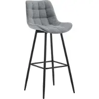 CLP Dartford Barkruk - Met rugleuning - Met voetsteun - Metalen frame - mat zwart/grijs