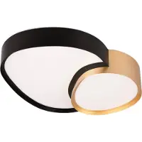 TRIO Organische plafonniere Rise 43,5cm zwart met goud