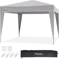 LifeGoods Partytent - Paviljoen - EasyUp - Opvouwbaar - Waterdicht - Met Draagtas - 300 x 300 cm - Grijs