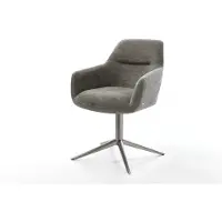 DELIFE Draaistoel Pejo-Flex bouclé zacht mud kruispoot grafiet 360° draaibaar rocker-functie pocketveer kern