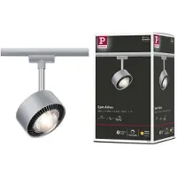 Paulmann LED spot Aldan URail 2.700K chroom mat Aldan, dimbaar, alu / grijs / zink, Woon-/ Eetkamer, metaal, Modern