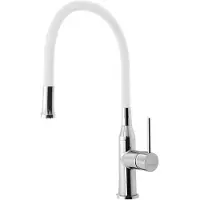 Sapho SILI keukenkraan, met flexibele uitloop, wit/chroom