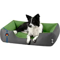 BedDog hondenbed LUPI, hondenbank, hondenkussen, wasbaar, kleur: GREEN-ROCK (grijs/groen), (XL), afmetingen: ongeveer 100x85x23 cm