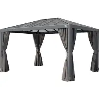 TOOLPORT Tuinpaviljoen 3x4m, Hardtop, 4 zijwanden, loft grey