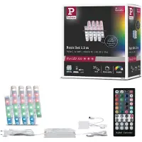 Paulmann LED Strip Max Basisset 150 cm RGB + wit MaxLED, dimbaar, alu / grijs / zink, Woon-/ Eetkamer, Kunststof, Modern