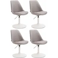 CLP Maverick Set van 4 Eetkamerstoelen - Stof grijs wit
