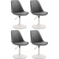CLP Maverick Set van 4 Eetkamerstoelen - Kunstleer grijs wit