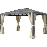 PRIMEYARD Tuinpaviljoen 3x4m, Hardtop, 4 zijwanden, crème