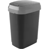 Curver Dual Swing Bin Prullenbak - 20L - 26x37x47,5cm - Zwart/Grijs
