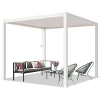TOOLPORT Pergola 3x3 m, lamellendak, wit