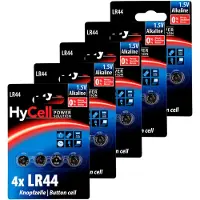 HYCELL 20-delige verpakking alkaline knoopcelbatterijen LR44, 1,5V - Knoopcelbatterijen - 20 stuks