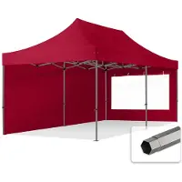 TOOLPORT 3x6 m Easy up partytent, PREMIUM staal 40mm met zijwanden (panorama), rood