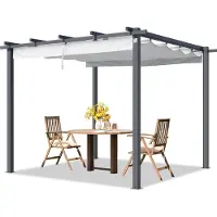 TOOLPORT Pergola 3x3 m, schaduwdoek, stone