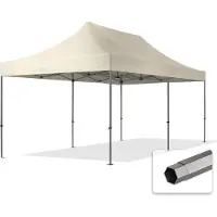 TOOLPORT 3x6 m Easy up partytent, PREMIUM staal 40mm, crème