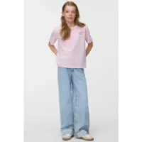 Vero moda GIRL T-shirt met backprint roze Meisjes Katoen Ronde hals Backprint - maat 116