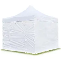 TOOLPORT 3x3 m Easy up partytent, PREMIUM staal 40mm met zijwanden, wit