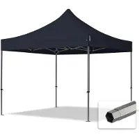 TOOLPORT 3x3 m Easy up partytent, PREMIUM staal 40mm, zwart