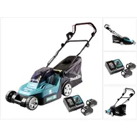 Makita DLM 382 RM2 accu grasmaaier 36 V ( 2x 18 V ) 38 cm 40 l + 2x accu 4.0 Ah + lader