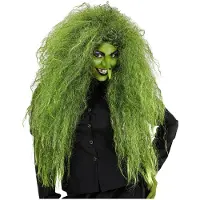 Widmann Groene heksenpruik XL