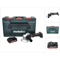 Metabo W 18 LT BL 11-125 Snoerloze haakse slijper 18 V 125 mm borstelloos + 1x accu 4.0 Ah + metaBOX - zonder lader