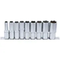 Bgs Doppenset lang 1/2 - 9 delig - zeskant - SW 10mm - 13mm - 15mm - 16mm - 17mm - 18mm - 19mm - 22mm - 24mm- BGS2223