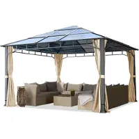 TOOLPORT Tuinpaviljoen Hardtop Sunset Deluxe, crème, 4x4m
