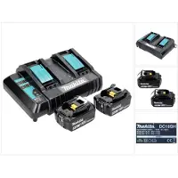 Makita Power Source Kit 18 V met 2x BL 1830 B 3.0 Ah accu ( 197599-5 ) + DC 18 SH dubbele lader ( 199687-4 )
