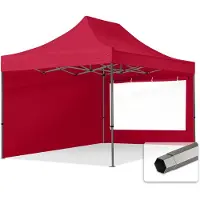 TOOLPORT 3x4,5m Easy up partytent, PREMIUM staal 40mm met zijwanden (panorama), rood