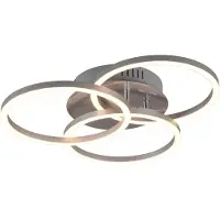 TRIO LED Deckenleuchte Circle Nickel matt Ø43,5cm 27W 3200lm 2700K-6000K dimmbar Fernbedienung
