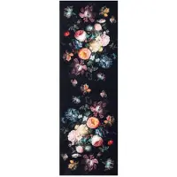 vidaXL Keuken Tapijt Zwart 180 x 60 cm Fluweel