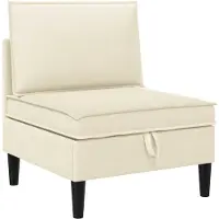 vidaXL Midden Sofa met Opbergruimte Crèmekleurig Fluweel