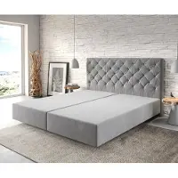 DELIFE Boxspring-frame Dream-Great 180x200 microvezel grijs