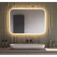 Schaere Badkamerspiegel met indirecte verlichting, verwarming, instelbare lichtkleur en dimfunctie 60x70 cm